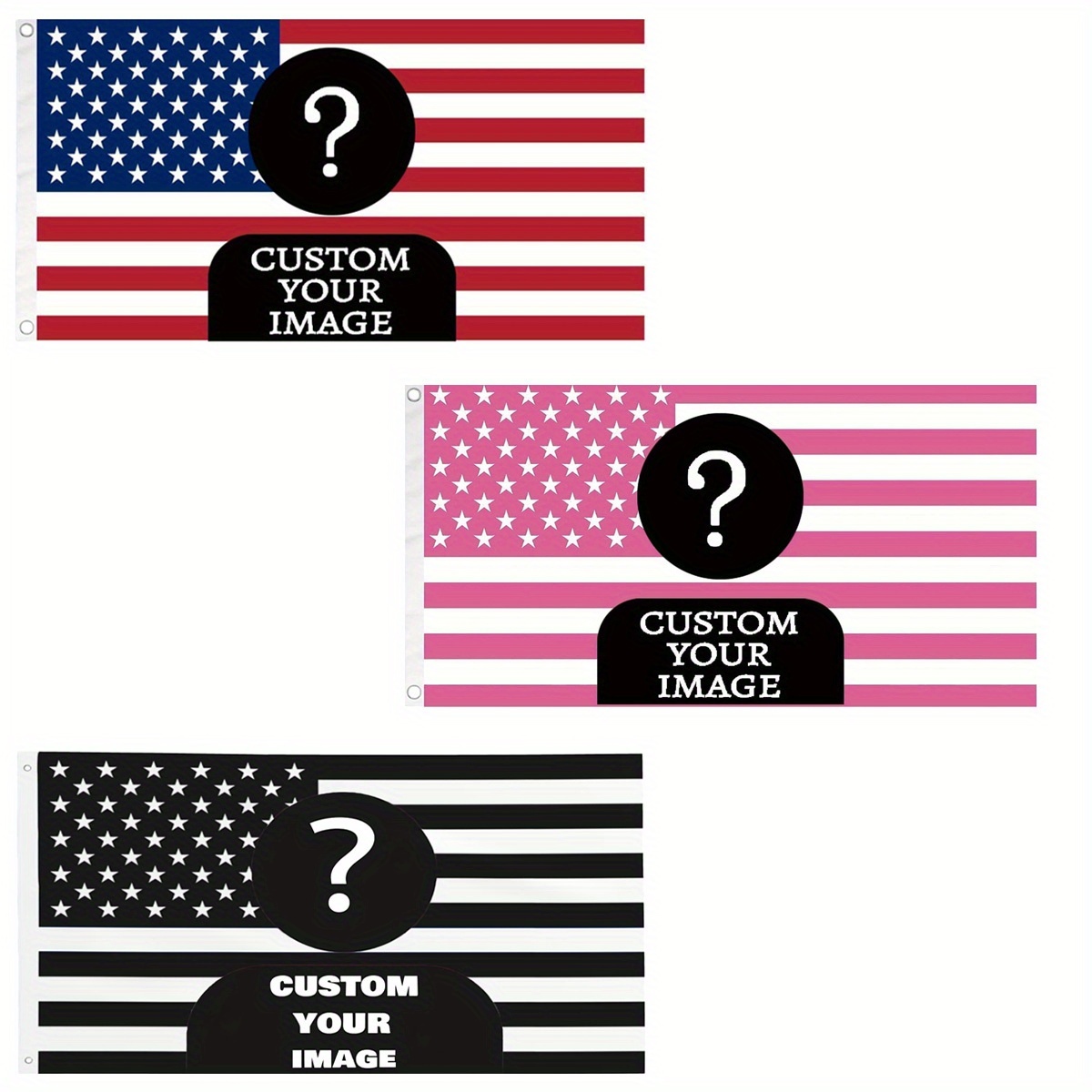 Sewing Custom - Bandiera americana classica rosa/nera personalizzata da